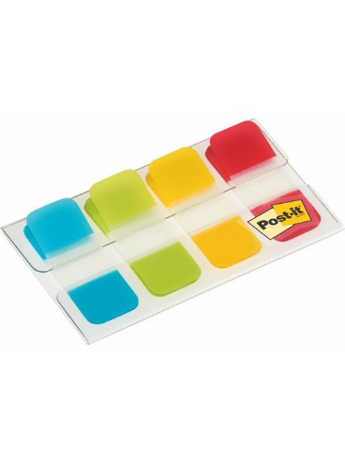 3M POSTIT Jelölőcímke, műanyag, megerősített, 4x10 lap, 16x38 mm, 3M POSTIT, vegyes színek