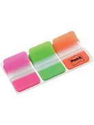 3M POSTIT Jelölőcímke, műanyag, megerősített, 3x22 lap, 25x38 mm, 3M POSTIT, vegyes