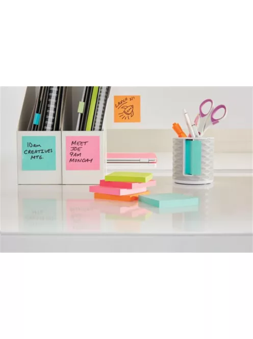 3M POSTIT Öntapadó jegyzettömb, 76x76 mm, 450 lap, 3M POSTIT, vegyes színek