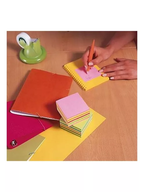 3M POSTIT Öntapadó jegyzettömb, 76x76 mm, 450 lap, 3M POSTIT, vegyes színek