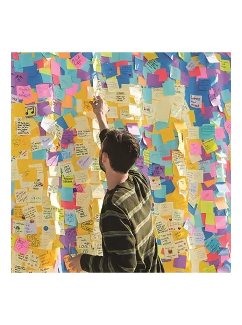 3M POSTIT Öntapadó jegyzettömb, 76x76 mm, 450 lap, 3M POSTIT, vegyes színek