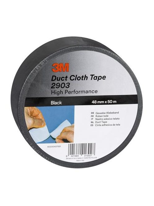 3M SCOTCH Ragasztószalag, vinyl, 48 mm x 50 m, 3M SCOTCH "Duct", fekete