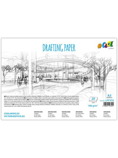 COOL BY VICTORIA Műszaki rajzlap, A3, 20 ív, COOL BY VICTORIA