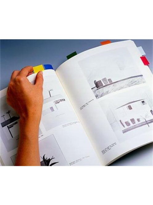 3M POSTIT Jelölőcímke, műanyag, 50 lap, 25x43 mm, 3M POSTIT, narancs