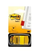 3M POSTIT Jelölőcímke, műanyag, 50 lap, 25x43 mm, 3M POSTIT, sárga