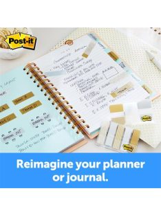   3M POSTIT Jelölőcímke, műanyag, 5x20 lap, 11,9x43,2 mm, 3M POSTIT, fémes nyomatok