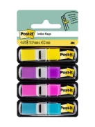 3M POSTIT Jelölőcímke, műanyag, 4x35 lap, 12x43 mm, 3M POSTIT, élénk vegyes