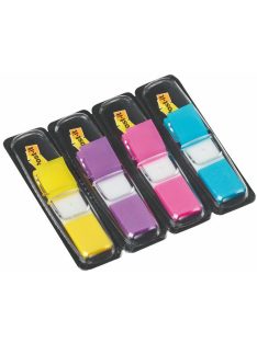   3M POSTIT Jelölőcímke, műanyag, 4x35 lap, 12x43 mm, 3M POSTIT, élénk vegyes