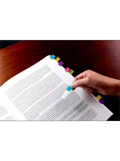 3M POSTIT Jelölőcímke, műanyag, 4x35 lap, 12x43 mm, 3M POSTIT, élénk vegyes