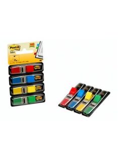   3M POSTIT Jelölőcímke, műanyag, 4x35 lap, 12x43 mm, 3M POSTIT, vegyes