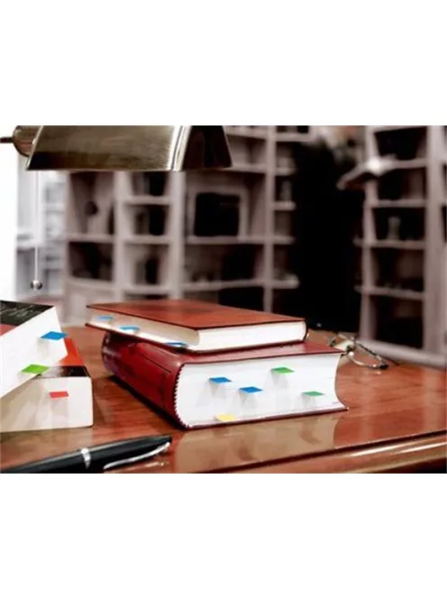 3M POSTIT Jelölőcímke, műanyag, 4x35 lap, 12x43 mm, 3M POSTIT, vegyes