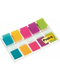   3M POSTIT Jelölőcímke, műanyag, 5x20 lap, 12x43 mm, 3M POSTIT, vegyes