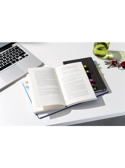 3M POSTIT Jelölőcímke, műanyag, 5x20 lap, 12x43 mm, 3M POSTIT, vegyes