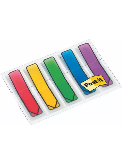 3M POSTIT Jelölőcímke, műanyag, 4x24 lap, 11,9x43,2 mm, nyíl, 3M POSTIT, vegyes