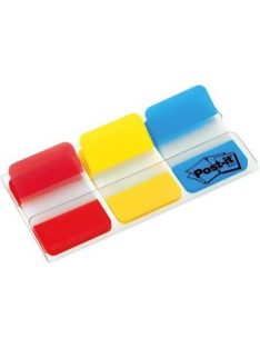   3M POSTIT Jelölőcímke, műanyag, megerősített, 3x22 lap, 25x38 mm, 3M POSTIT, vegyes