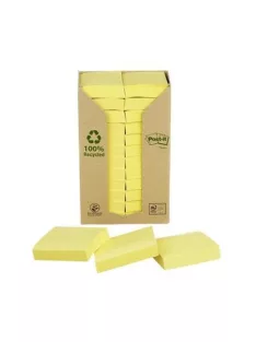   3M POSTIT Öntapadó jegyzettömb, 38x51 mm, 24x100 lap, környezetbarát, 3M POSTIT, sárga