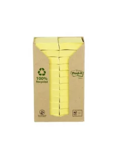   3M POSTIT Öntapadó jegyzettömb, 38x51 mm, 24x100 lap, környezetbarát, 3M POSTIT, sárga