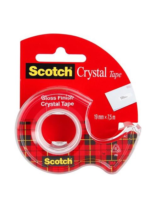 3M SCOTCH Ragasztószalag, adagolón, kézi, 19 mm x 7,5 m, 3M SCOTCH "Crystal"