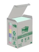 3M POSTIT Öntapadó jegyzettömb, 38x51 mm, 6x100 lap, környezetbarát, 3M POSTIT "Nature", vegyes pasztell színek