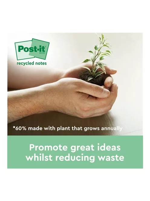 3M POSTIT Öntapadó jegyzettömb, 38x51 mm, 24x100 lap, környezetbarát, 3M POSTIT "Nature", vegyes pasztell színek