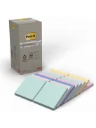 3M POSTIT Öntapadó jegyzettömb, 76x76 mm, 16x100 lap, környezetbarát, 3M POSTIT "Nature", vegyes pasztell színek