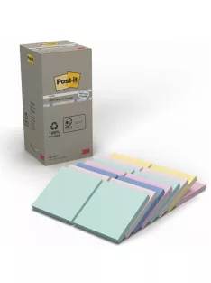   3M POSTIT Öntapadó jegyzettömb, 76x76 mm, 16x100 lap, környezetbarát, 3M POSTIT "Nature", vegyes pasztell színek