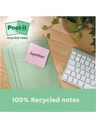3M POSTIT Öntapadó jegyzettömb, 76x76 mm, 16x100 lap, környezetbarát, 3M POSTIT "Nature", vegyes pasztell színek