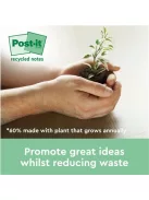 3M POSTIT Öntapadó jegyzettömb, 76x76 mm, 16x100 lap, környezetbarát, 3M POSTIT "Nature", vegyes pasztell színek