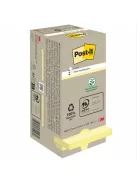 3M POSTIT Öntapadó jegyzettömb, "Z", 76x76 mm, 16x100 lap, környezetbarát, 3M POSTIT, sárga