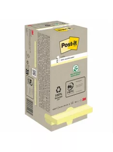   3M POSTIT Öntapadó jegyzettömb, "Z", 76x76 mm, 16x100 lap, környezetbarát, 3M POSTIT, sárga