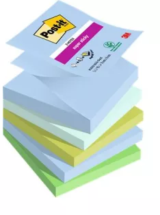  3M POSTIT Öntapadó jegyzettömb, "Z", 76x76 mm, 5x90 lap, 3M POSTIT "Super Sticky Oasis", vegyes színek