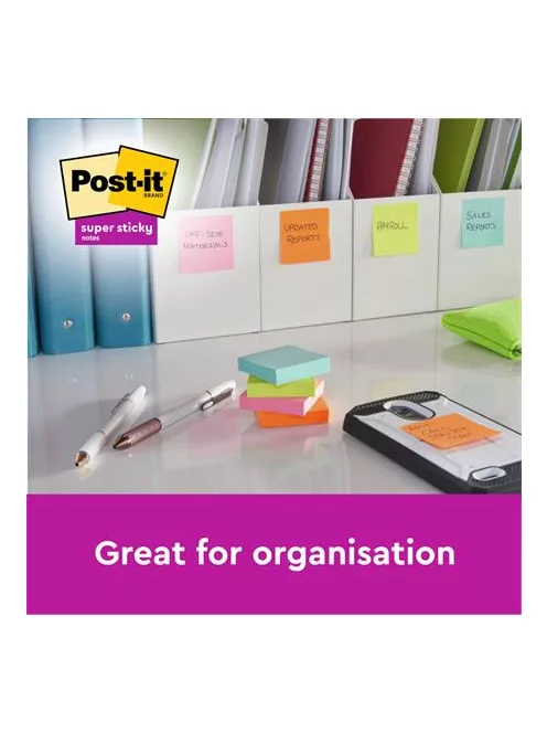 3M POSTIT Öntapadó jegyzettömb, "Z", 76x76 mm, 5x90 lap, 3M POSTIT "Super Sticky Oasis", vegyes színek