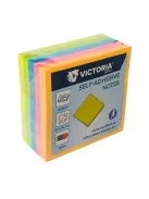 VICTORIA OFFICE Öntapadó jegyzettömb, 50x50 mm, 250 lap, VICTORIA OFFICE, neon