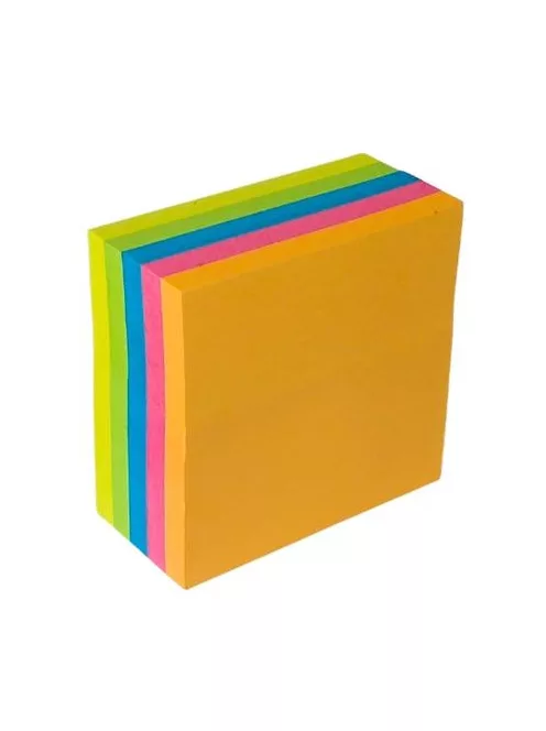 VICTORIA OFFICE Öntapadó jegyzettömb, 50x50 mm, 250 lap, VICTORIA OFFICE, neon