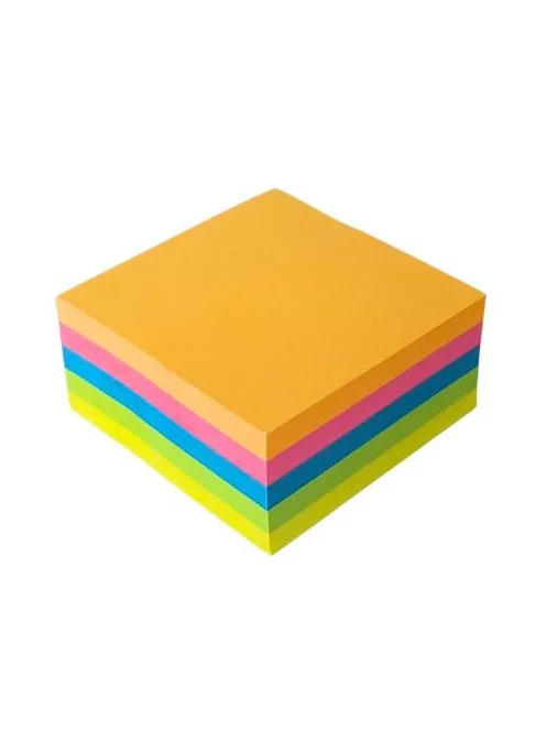 VICTORIA OFFICE Öntapadó jegyzettömb, 50x50 mm, 250 lap, VICTORIA OFFICE, neon