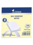 VICTORIA OFFICE Öntapadó jegyzettömb, 75x75 mm, 100 lap, VICTORIA OFFICE, sárga