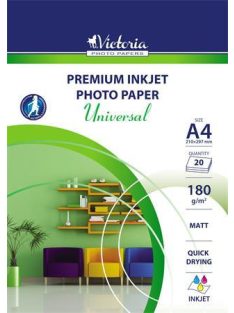   VICTORIA PAPER Fotópapír, tintasugaras, A4, 180 g, matt, VICTORIA PAPER "Universal"