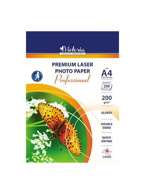 VICTORIA PAPER Fotópapír, lézer, A4, 200 g, fényes, kétoldalas, VICTORIA PAPER "Professional"