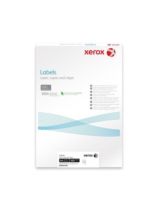 XEROX Etikett, univerzális, 63,5x38,1 mm, kerekített sarkú, XEROX, 2100 etikett/csomag