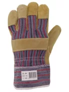 Rakodókesztyű, bőr-vászon, 10-es méret