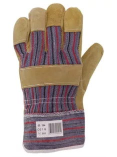 Rakodókesztyű, bőr-vászon, 10-es méret