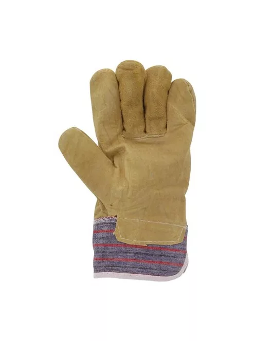 Rakodókesztyű, bőr-vászon, 10-es méret