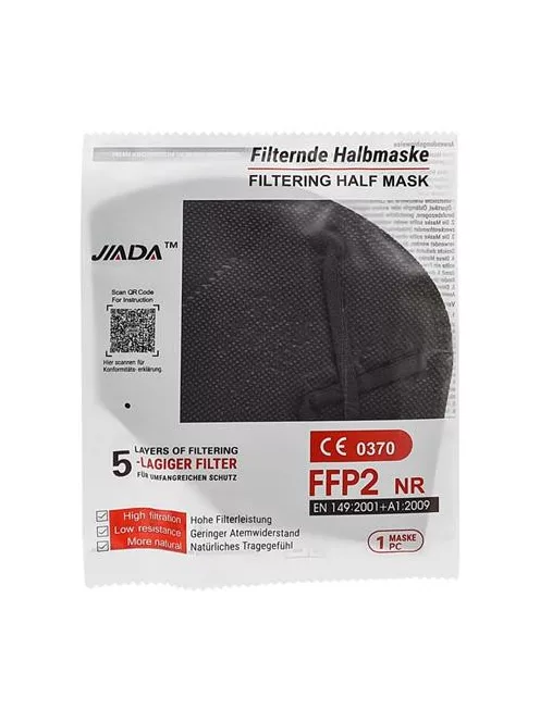 Maszk, FFP2, 5 rétegű, 20 db, fekete