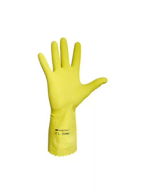 Védőkesztyű, latex, 8-as méret, sárga
