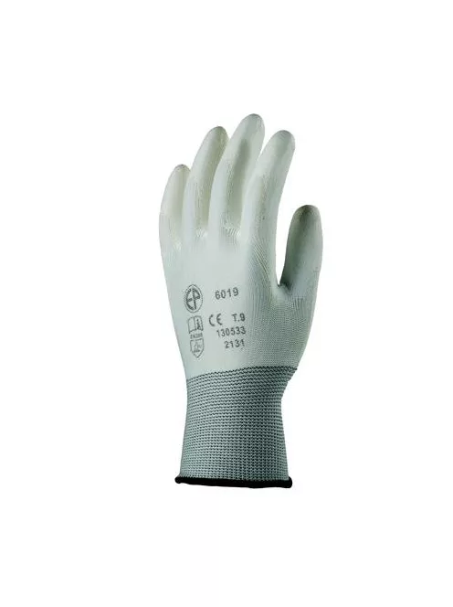 Szerelőkesztyű, tenyéren mártott 7-es méret, fehér