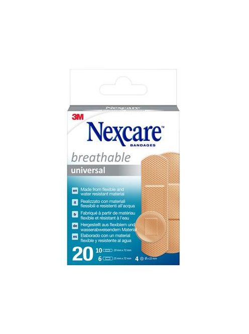 3M Sebtapasz, vízálló, általános, vegyes méret, 20 db, 3M "Nexcare Universal"