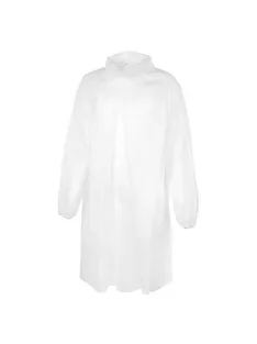   Látogató köpeny, egyszer használatos, polipropilén, tépőzáras, L méret, fehér