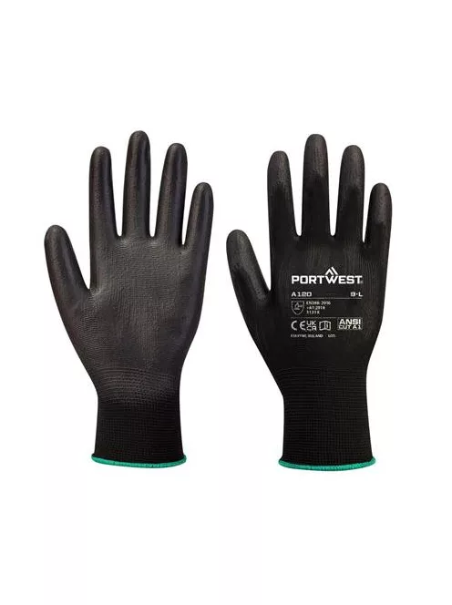 Szerelőkesztyű, tenyéren mártott, 9-es méret, fekete