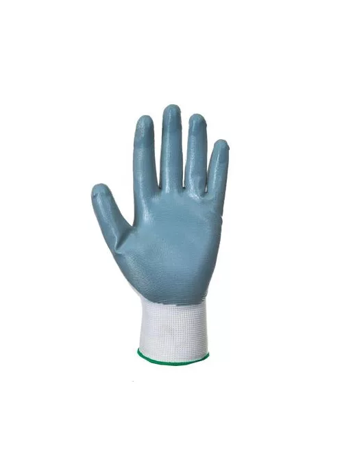 Védőkesztyű, nitril, L méret, "Flexo Grip" szürke-fehér