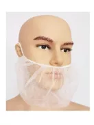 Szakállvédő, egyszer használatos, gumis, polipropilén, 100 db, fehér